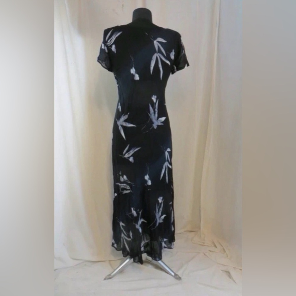 Vintage 1990s BENJAMIN A. Georgous Bias Cut Georgette Maxi Dress Size 6 Black